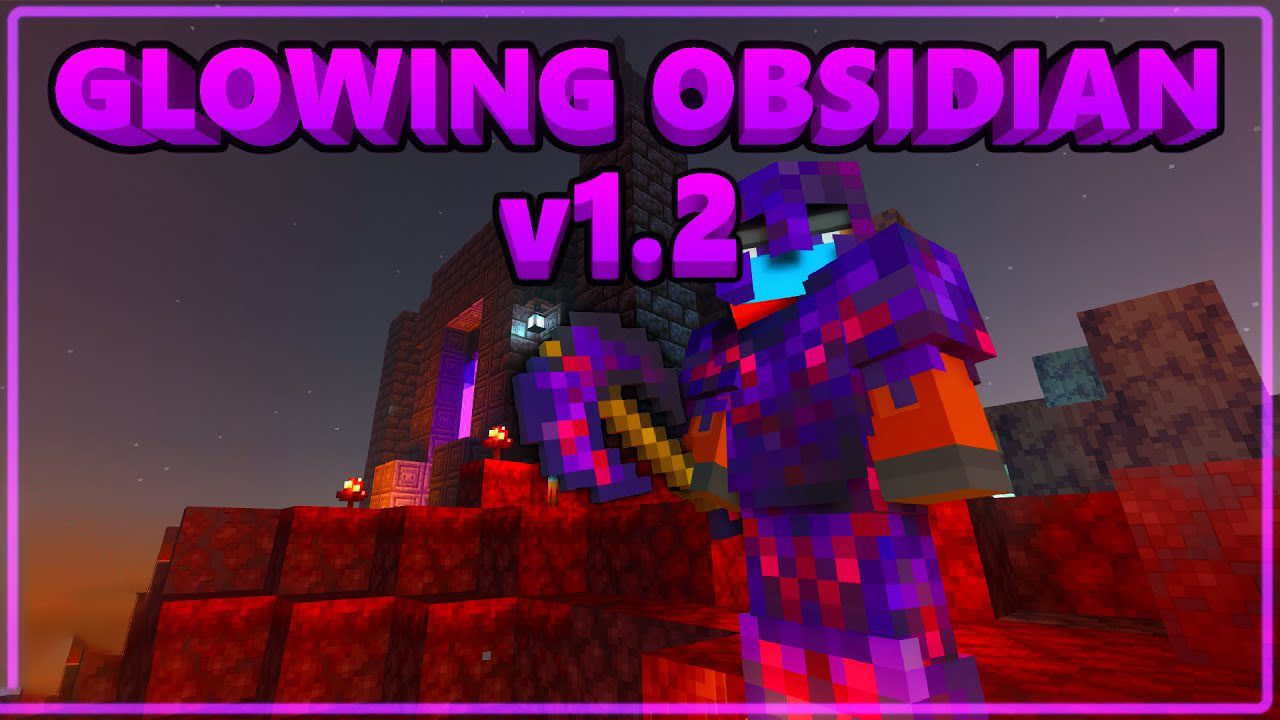 Glowing Obsidian Equipment Addon (1.19) - Armor, Tools, and Battleaxe 1