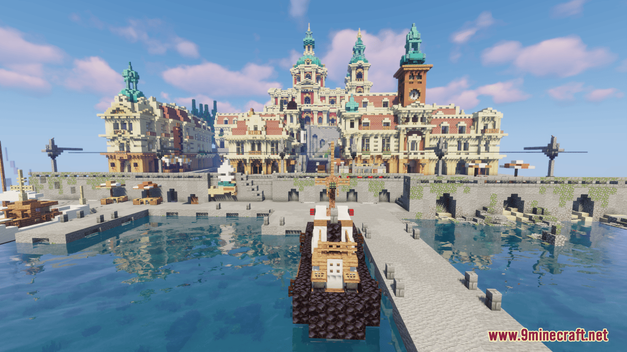 Mediterranean Town Map (1.21.1, 1.20.1) - Lovely Seaside Town 2