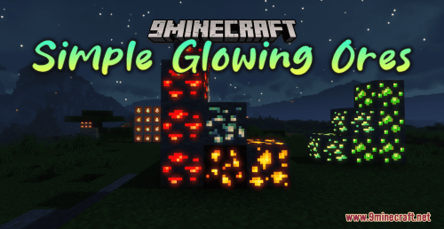 Simple Glowing Ores Resource Pack (1.20.6, 1.20.1) – Texture Pack Thumbnail