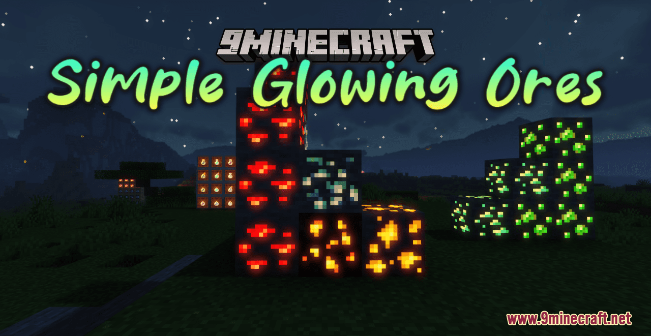 Simple Glowing Ores Resource Pack (1.20.4, 1.19.4) - Texture Pack 1