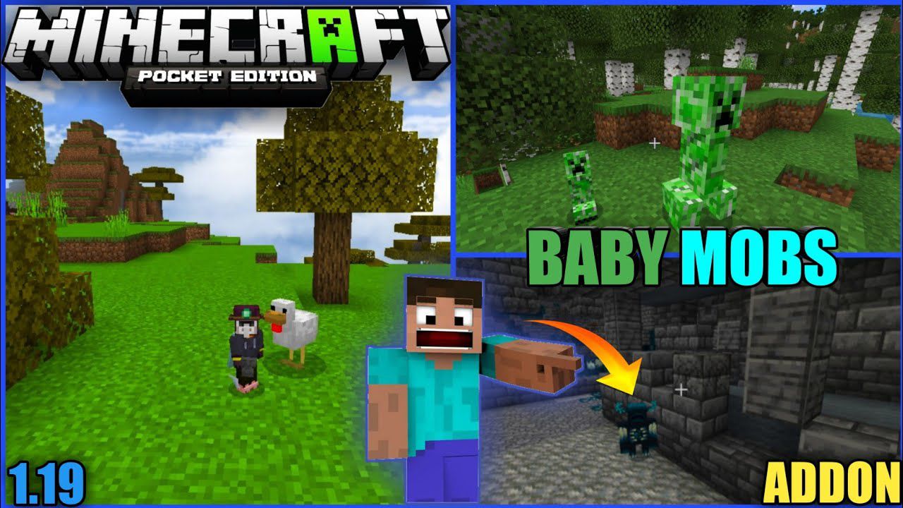 Baby Mobs Addon (1.19) - MCPE/Bedrock Mod 1