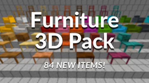 Furniture 3D Pack Addon (1.20, 1.19) – MCPE/Bedrock Mod Thumbnail