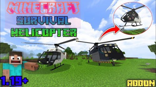 Survival Helicopters Addon (1.20, 1.19) – MCPE/Bedrock Mod Thumbnail