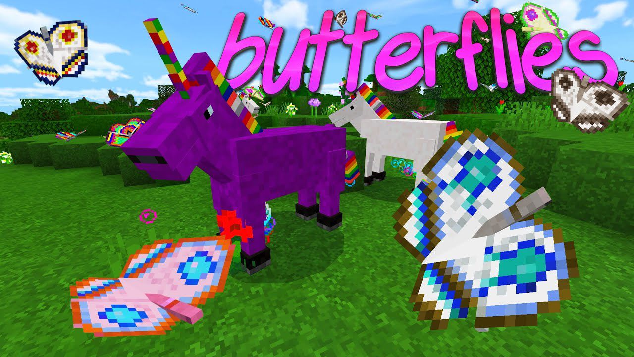 Unicorns and Butterflies Addon (1.19) - MCPE/Bedrock Mod 1