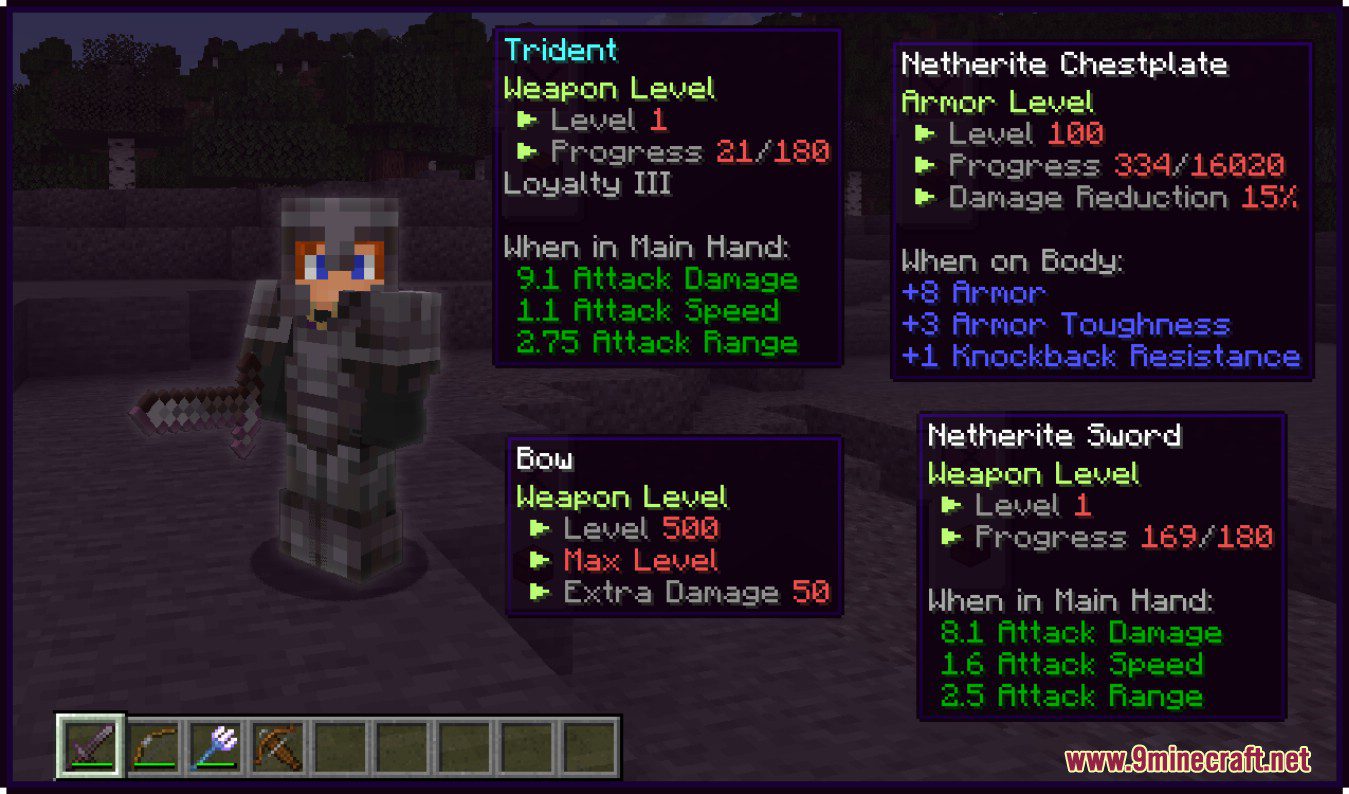 Weapon Leveling Mod (1.18.2) -  Gain More Power 6