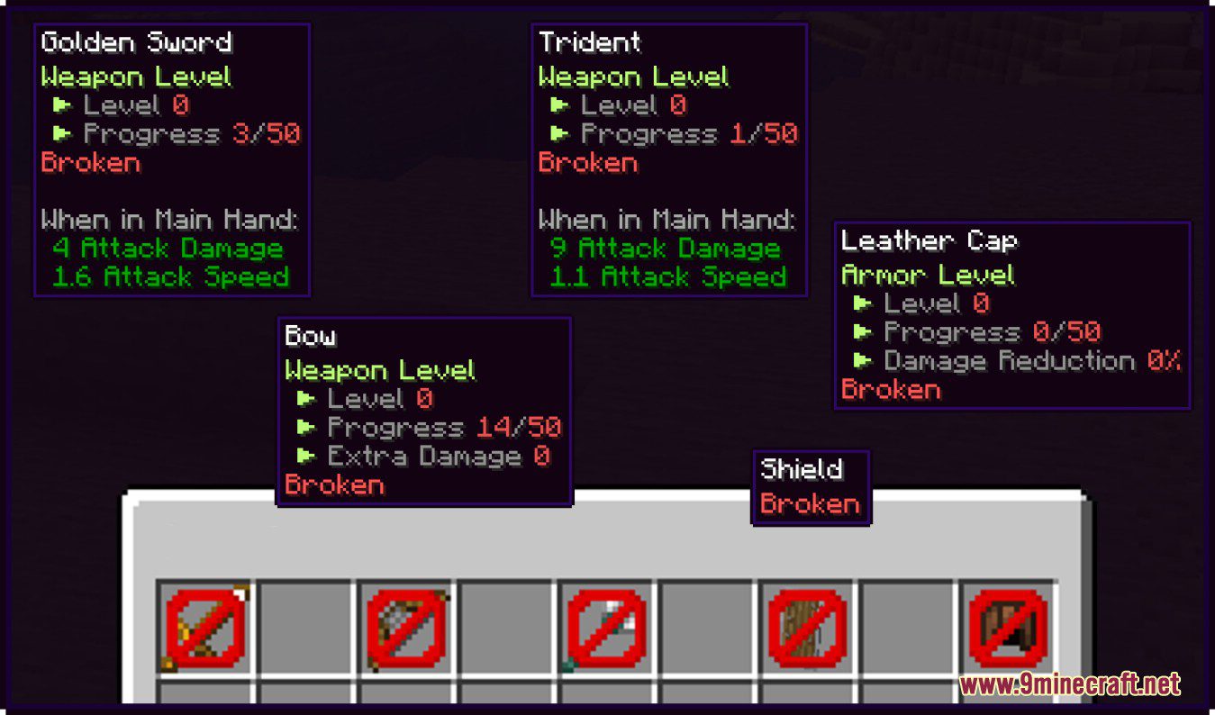 Weapon Leveling Mod (1.18.2) -  Gain More Power 7