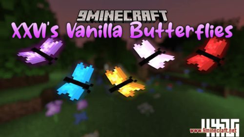 XXVI’s Vanilla Butterflies Resource Pack (1.20.6, 1.20.1) – Texture Pack Thumbnail