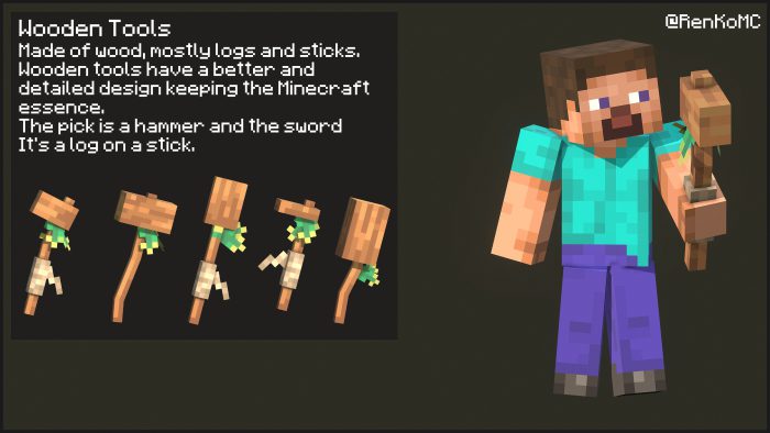 Ancient Tools Texture Pack (1.19) - 3D Items for MCPE/Bedrock 4