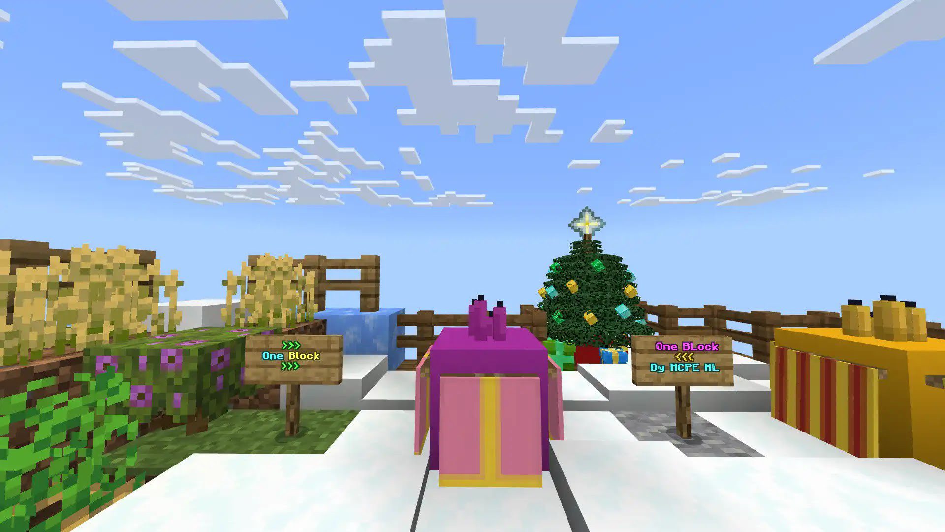 Christmas One Block Map (1.19) - MCPE/Bedrock 5