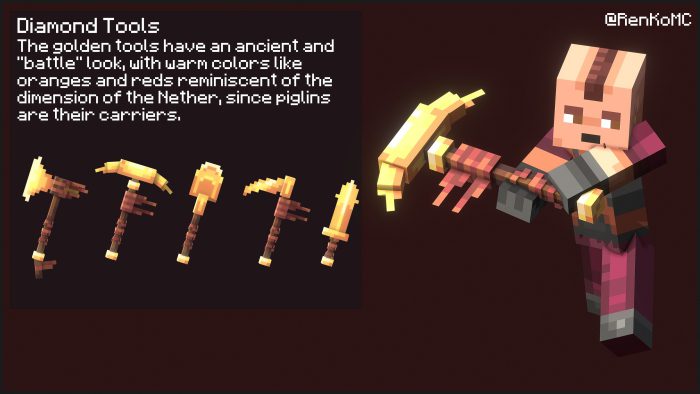 Ancient Tools Texture Pack (1.19) - 3D Items for MCPE/Bedrock 7