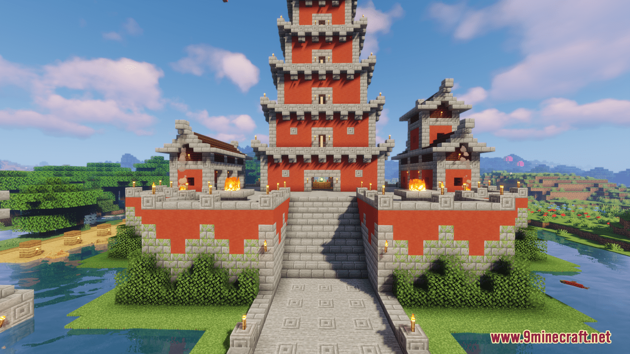 Asian Temple Map (1.21.1, 1.20.1) - Medieval Asian Village 11