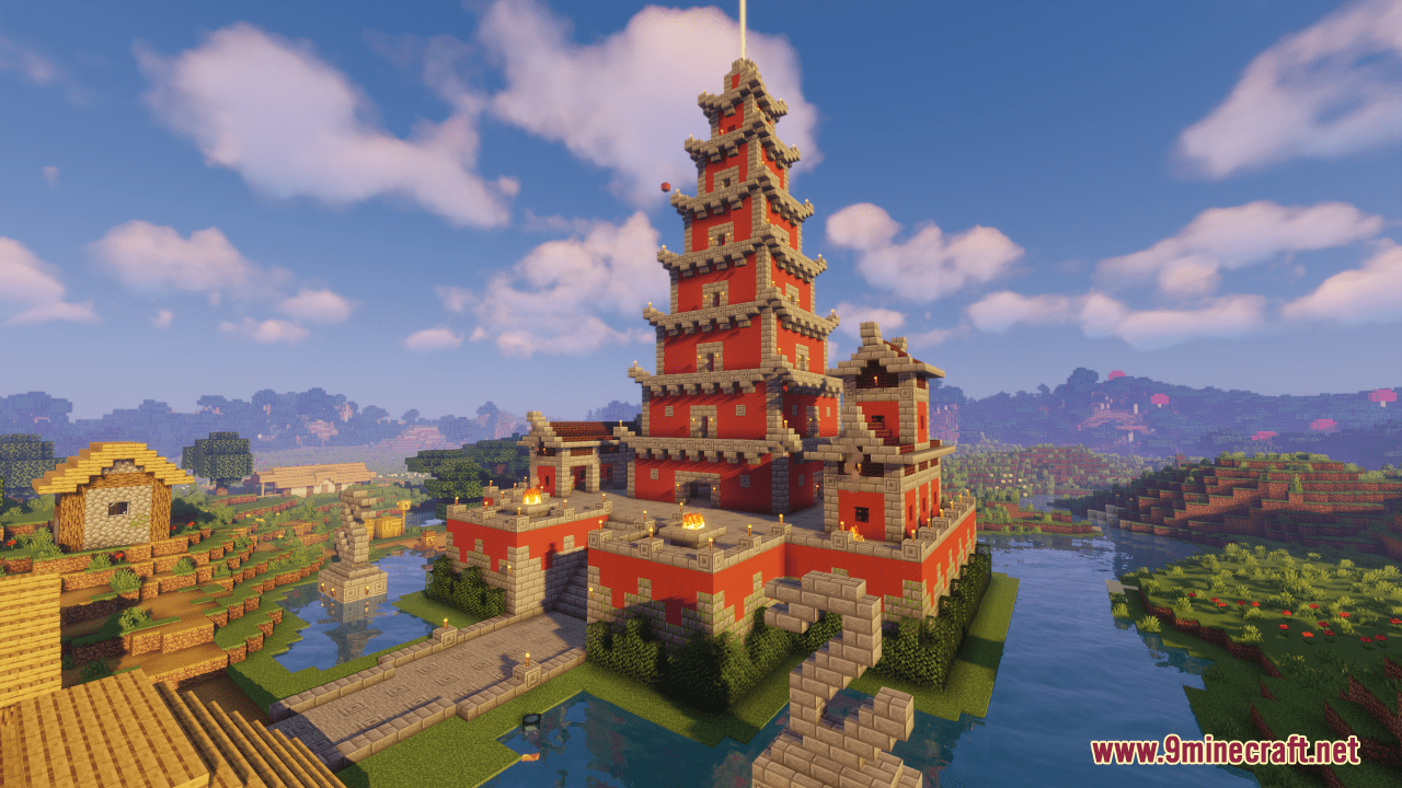 Asian Temple Map (1.21.1, 1.20.1) - Medieval Asian Village 7