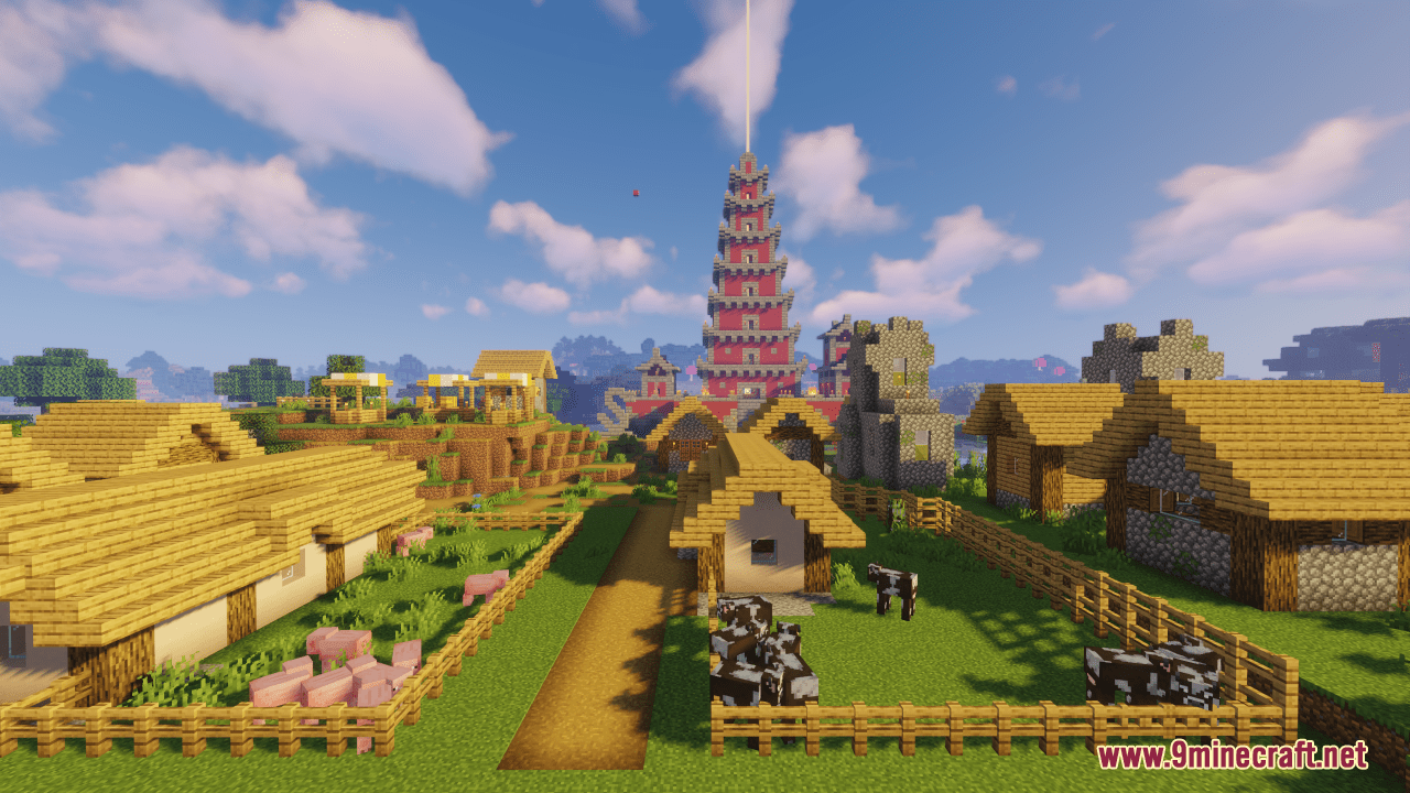 Asian Temple Map (1.21.1, 1.20.1) - Medieval Asian Village 9