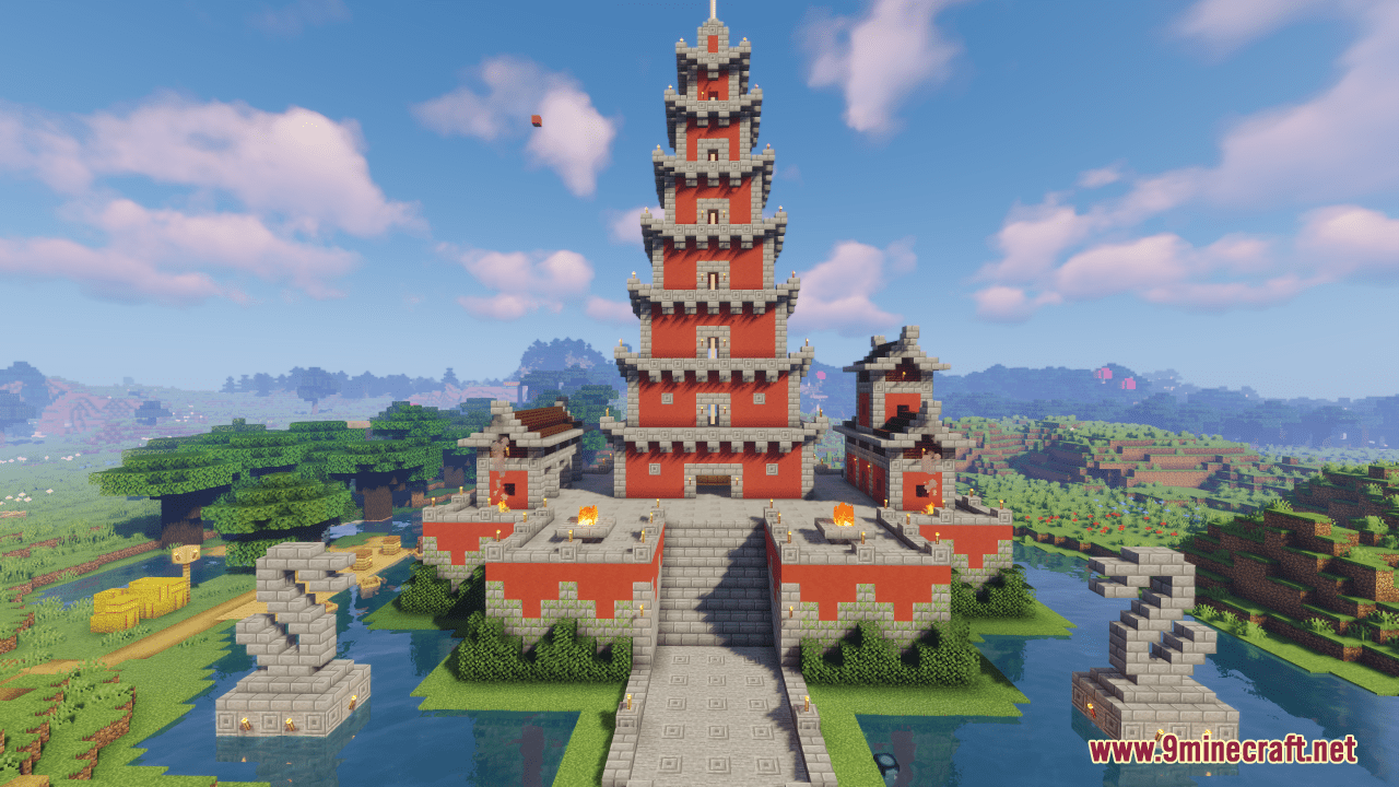 Asian Temple Map (1.21.1, 1.20.1) - Medieval Asian Village 10