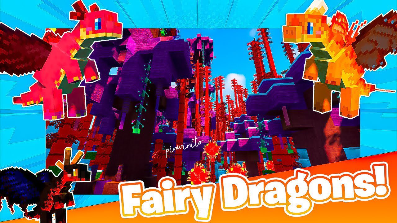 Fairy Dragons Mod (1.19.2, 1.18.2) - Lovely Version Dragons 1