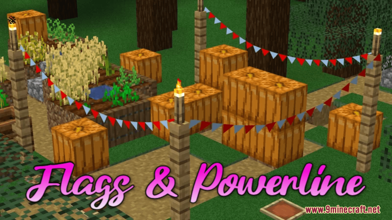 Flags & Powerline Resource Pack (1.20.6, 1.20.1) - Texture Pack 1