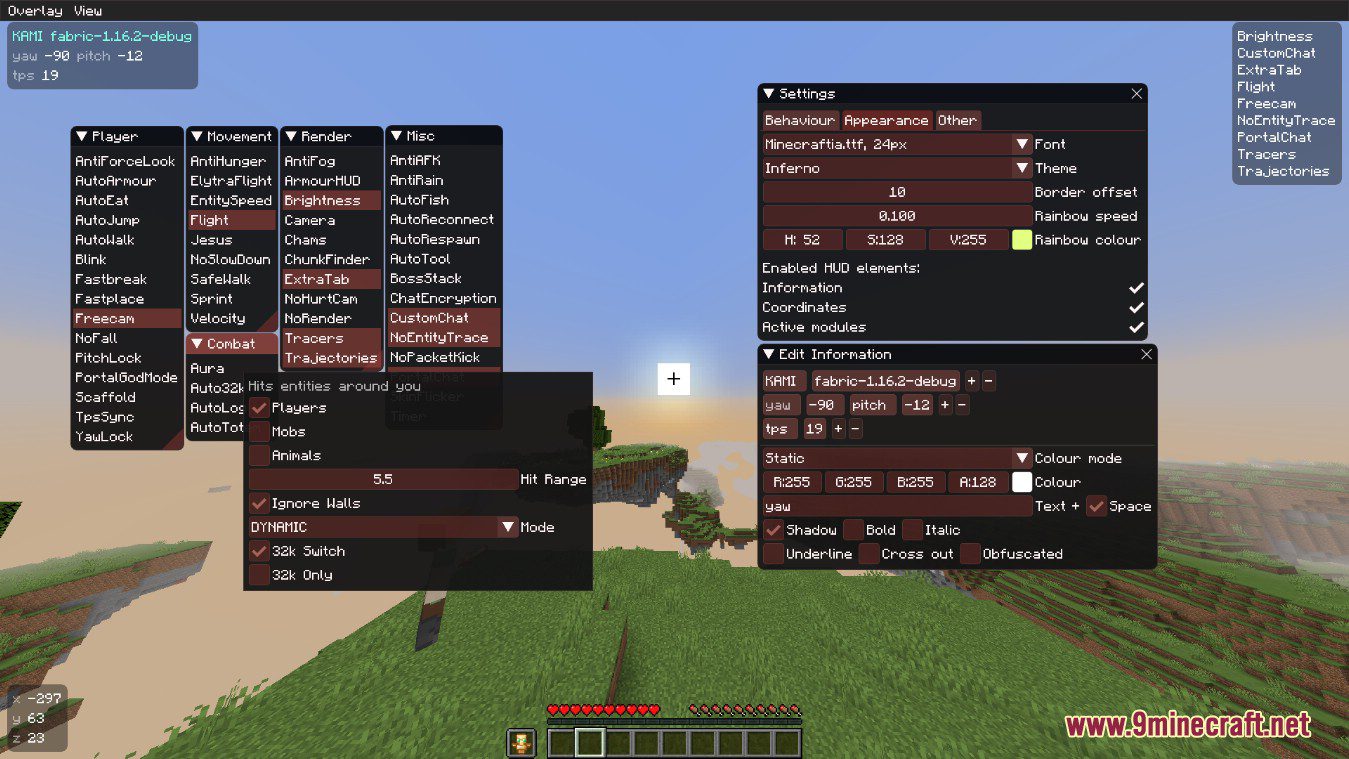 KAMI Client (1.16.5, 1.12.2) - Utility Fabric Mod for Anarchy Servers 2