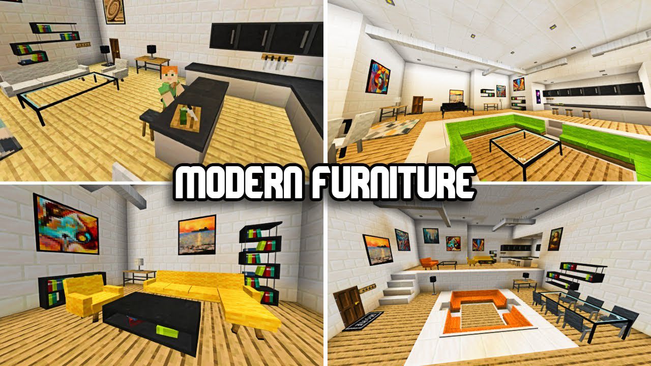 Modern Furniture Addon (1.20, 1.19) - MCPE/Bedrock Mod 1