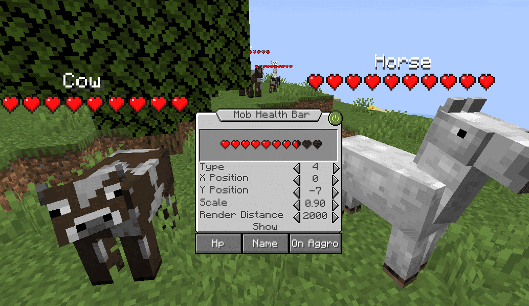 Mob Health Bar Mod (1.20.2, 1.19.3) - New Style of Health Bar 6