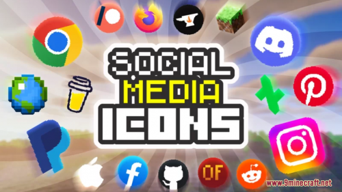 Social Media Icons Resource Pack (1.20.6, 1.20.1) – Texture Pack Thumbnail