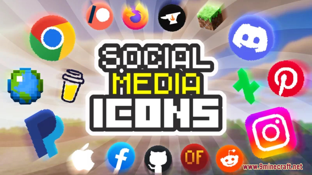 Social Media Icons Resource Pack (1.20.6, 1.20.1) - Texture Pack 1