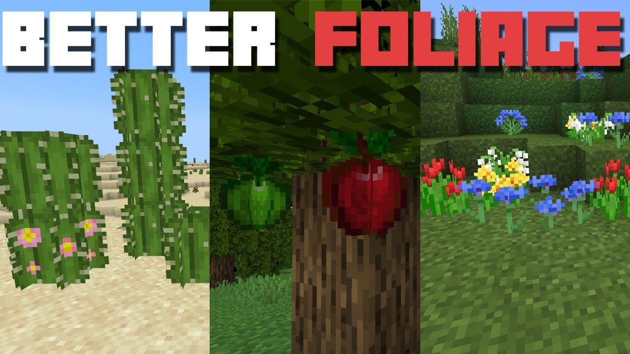 Better Foliage Addon/Texture Pack (1.21, 1.20) - MCPE/Bedrock 1