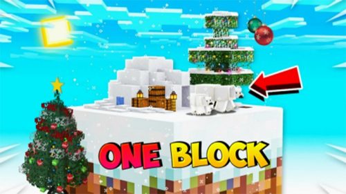 Christmas One Block Map (1.19) – MCPE/Bedrock Thumbnail