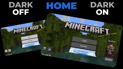 Dark Mode UI Texture Pack (1.19) – MCPE/Bedrock Thumbnail