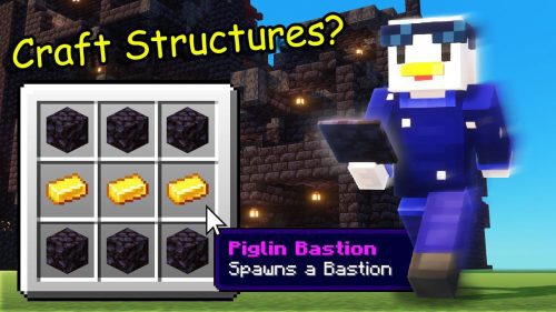 Minecraft, But You Can Craft Structures Addon (1.19) – MCPE/Bedrock Thumbnail