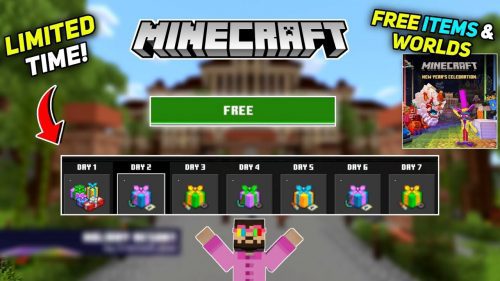 Minecraft New Year Celebration 2022 – Free Items and Worlds Thumbnail