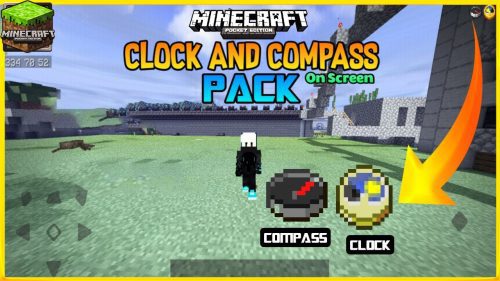 Onscreen Compass & Clock UI Pack (1.19) – MCPE/Bedrock Thumbnail