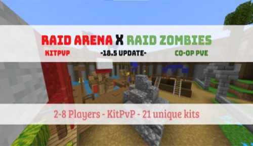 Raid Arena X Raid Zombies Map (1.21, 1.20) – MCPE/Bedrock Thumbnail