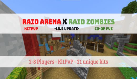 Raid Arena X Raid Zombies Map (1.21, 1.20) - MCPE/Bedrock 1