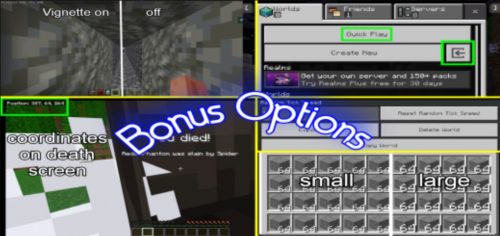 Visible Realm Settings and Bonus Options Pack (1.19) – MCPE/Bedrock Thumbnail