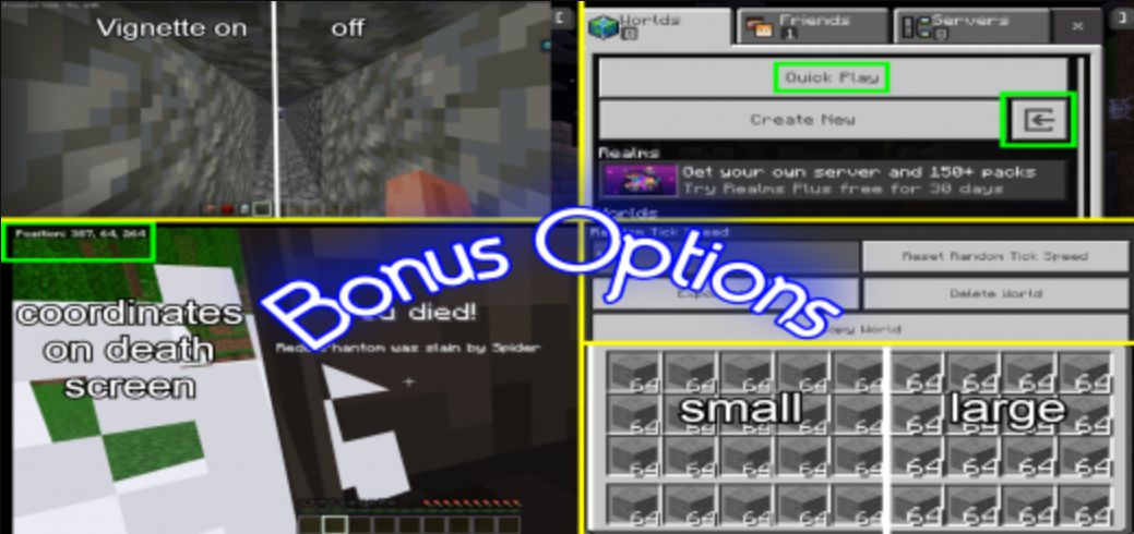 Visible Realm Settings and Bonus Options Pack (1.19) - MCPE/Bedrock 1