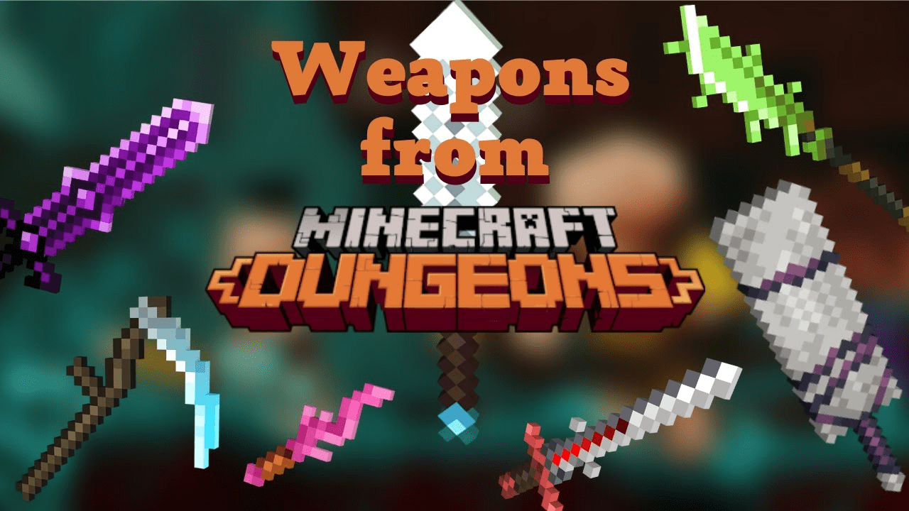 Weapons from Minecraft Dungeons Addon (1.20, 1.19) - MCPE/Bedrock Mod 1