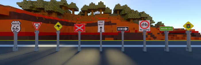 Road Signs & Traffic Lights Addon (1.19) - MCPE/Bedrock Mod 8