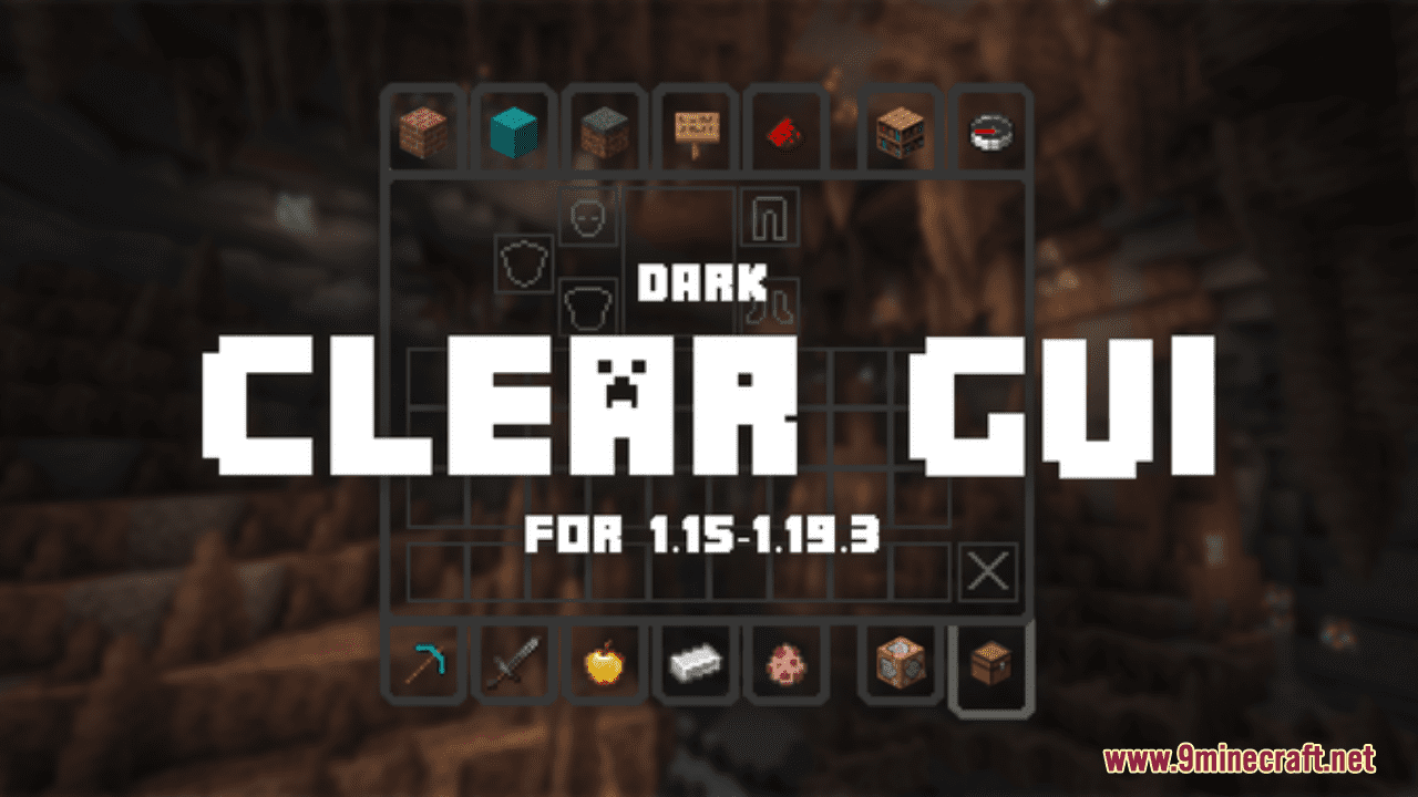 Dark Clear GUI Resource Pack (1.20.4, 1.19.4) - Texture Pack 1