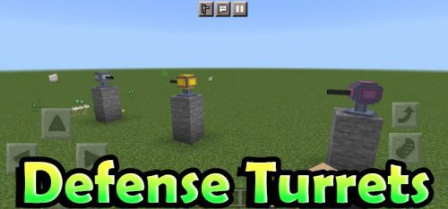 Defense Turrets Addon (1.19) – MCPE/Bedrock Mod Thumbnail