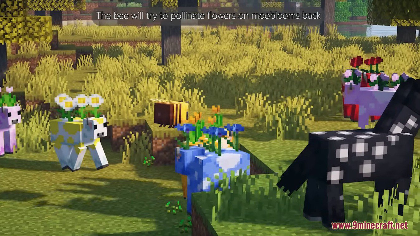 Flowery Mooblooms Mod (1.20.4, 1.19.4) - Addon for Friends and Foes Mod 11