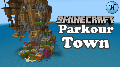 Parkour Town Map (1.21.1, 1.20.1) – How Fast Can You Climb? Thumbnail