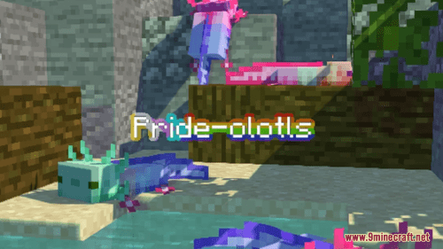 Pride Axolotls Resource Pack (1.20.6, 1.20.1) – Texture Pack Thumbnail