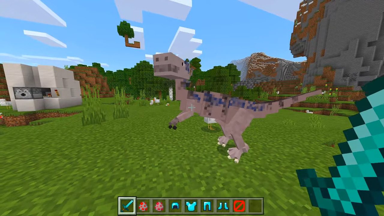 Pterodactyl & Velociraptor Addon (1.19) - MCPE/Bedrock Mod 7