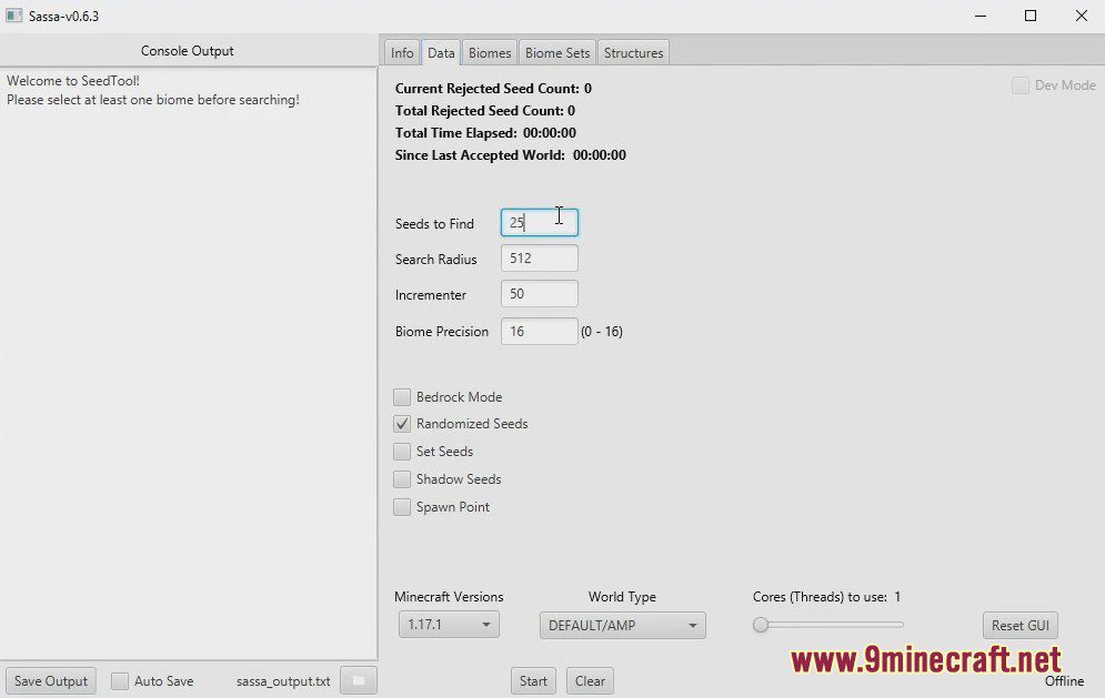 SASSA Tool - StandAlone Seed Searcher Application for Minecraft 2