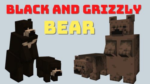 Black and Grizzly Bear Addon (1.19) – MCPE/Bedrock Mod Thumbnail