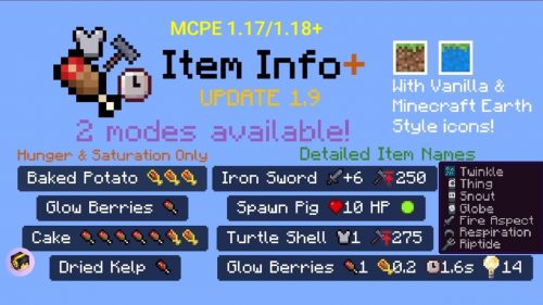 Item Info+ Texture Pack (1.19) – MCPE/Bedrock Thumbnail