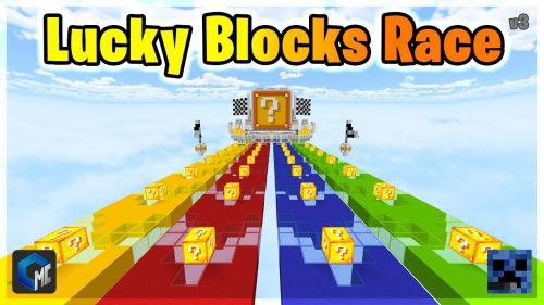 Lucky Blocks Race Map (1.20, 1.19) – MCPE/Bedrock Thumbnail