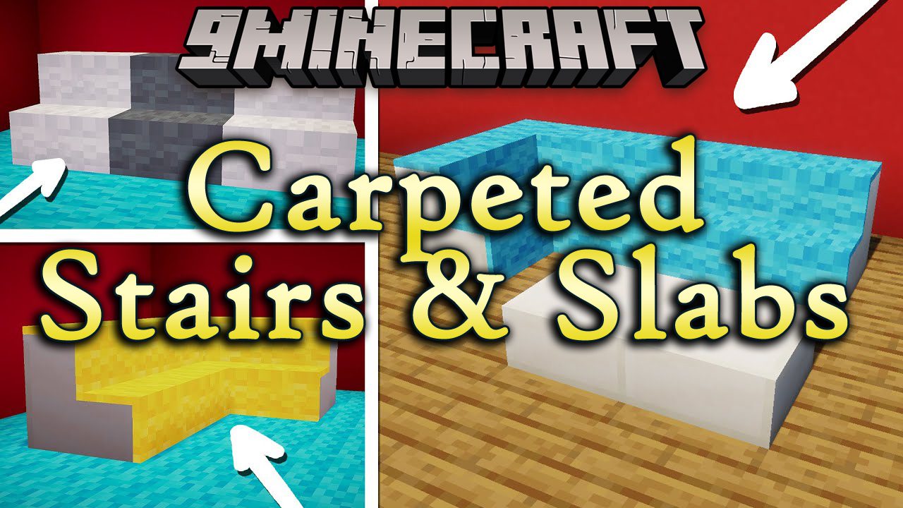 Carpeted Stairs & Slabs Mod (1.20.1, 1.19.2) - Place Carpets ontop of Stairs 1