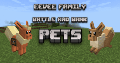 Eevee Family Battle & Bank Pets Addon (1.19) – MCPE/Bedrock Mod Thumbnail