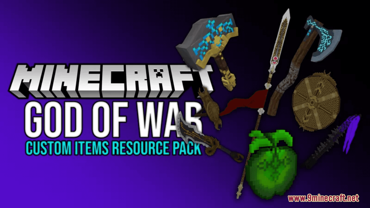 GoW Custom Items Resource Pack (1.20.4, 1.19.4) - Texture Pack 1